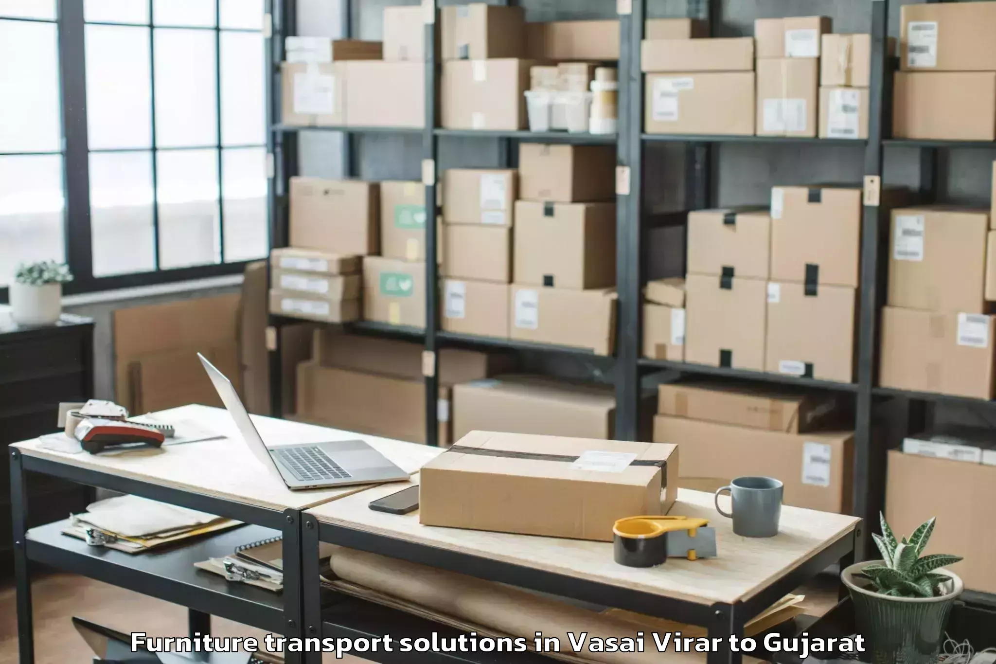 Vasai Virar to Visavadar Furniture Transport Solutions